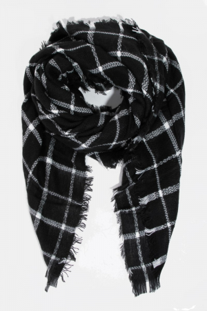 Soft Oblong Plaid Scarf