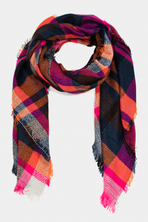 Pink Multi Plaid Scarf