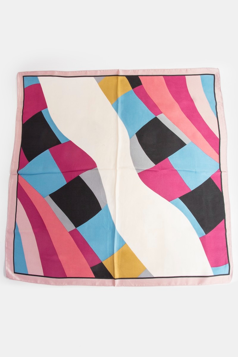 Striped Color Square Bandana Scarf