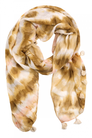 Tie Dye Oblong Tassel Fringe Scarf