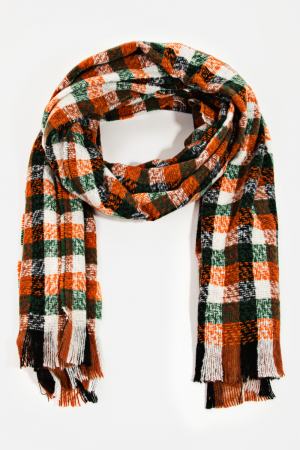 Checker Striped Oblong Scarf