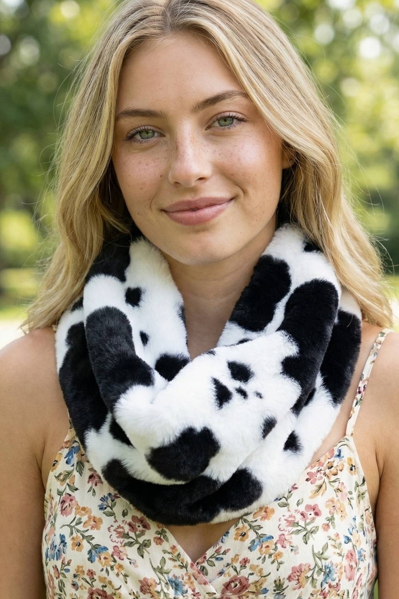 Cowhide Print Infinity Scarf