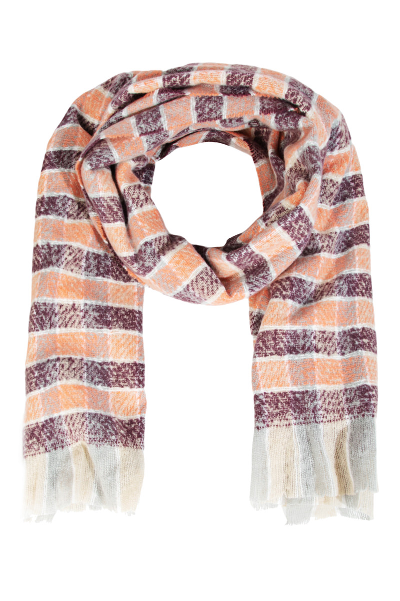 Oblong Gingham Pattern Scarf