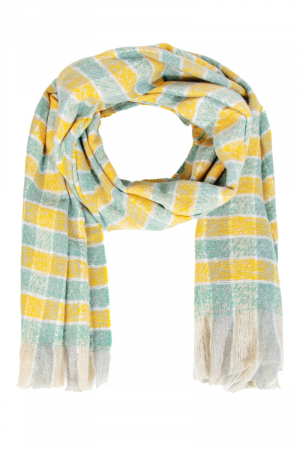 Oblong Gingham Pattern Scarf