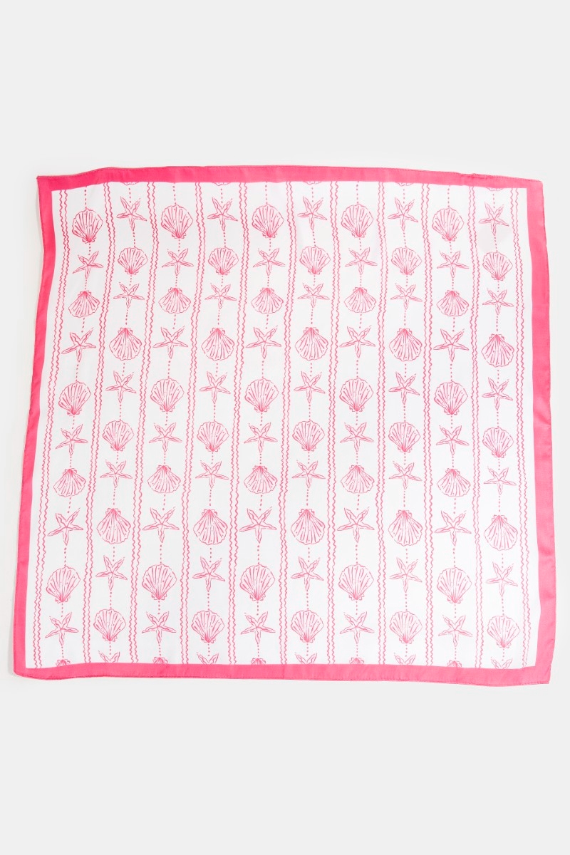 Sealife Seashells And Starfish Bandana Scarf