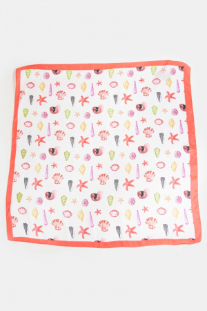 Sealife Multi Seashells Bandana Scarf