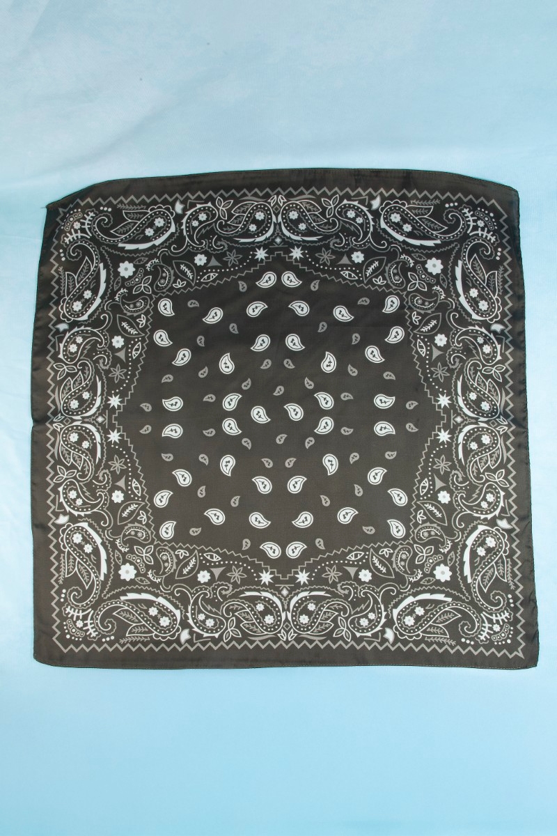 Bandana Paisley Print Satin Square Scarf
