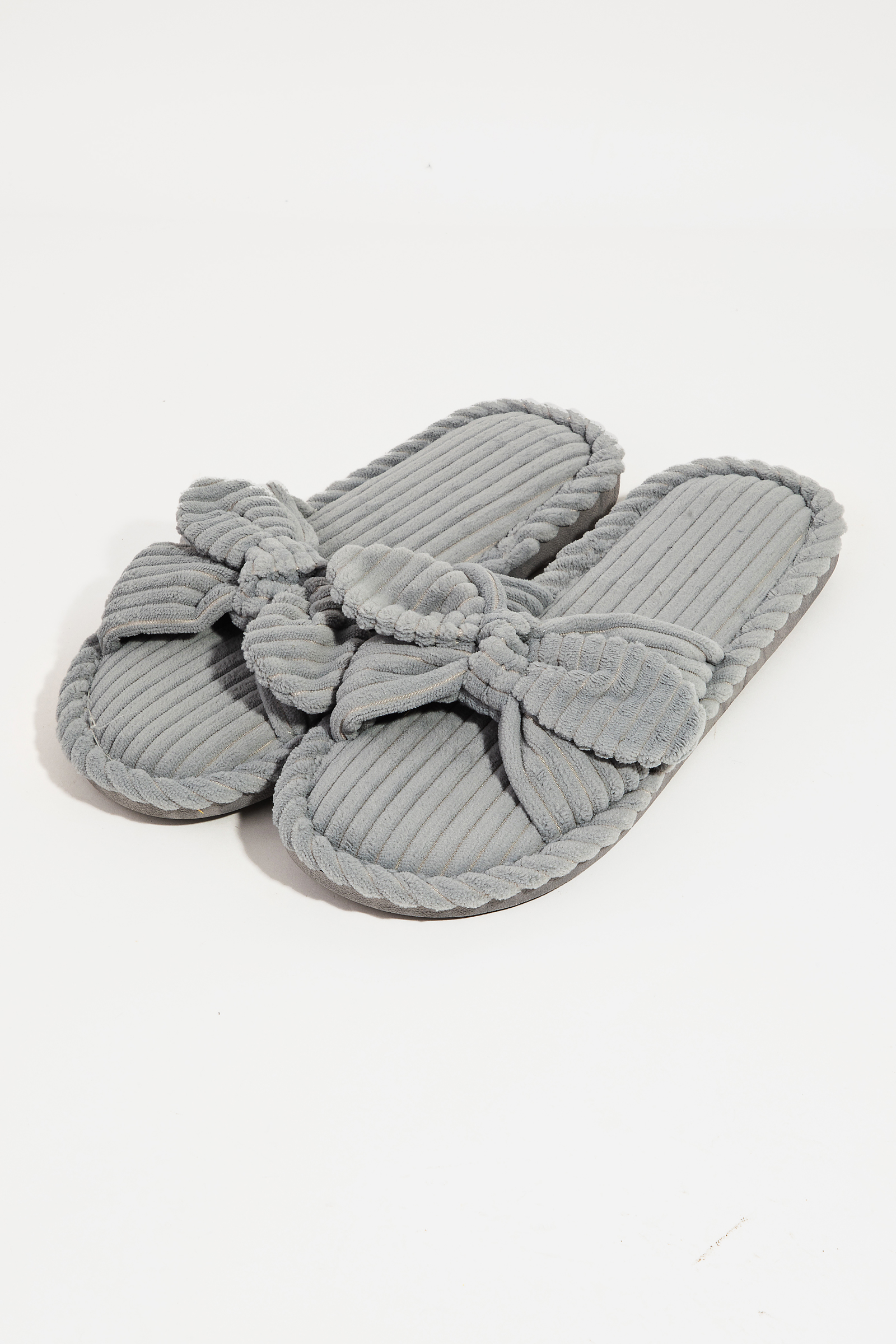 Open Toe Bow Decor Slippers