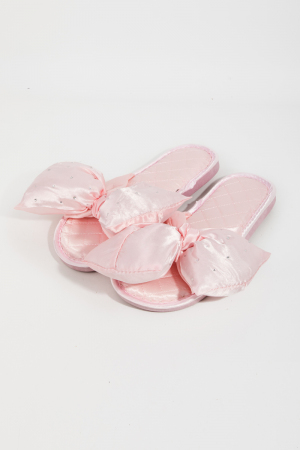 Rhinestone Studded Bow Knot Slippers