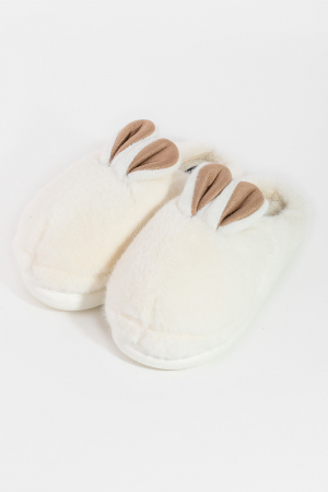 Bunny Ears Fuzzy Slippers