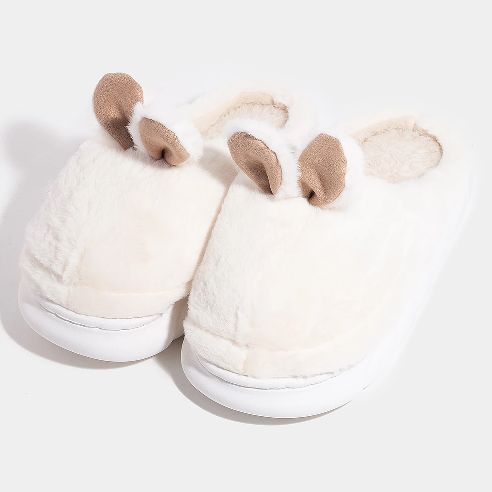 Bunny Ears Fuzzy Slippers