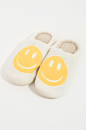 Happy Face Fuzzy Slippers
