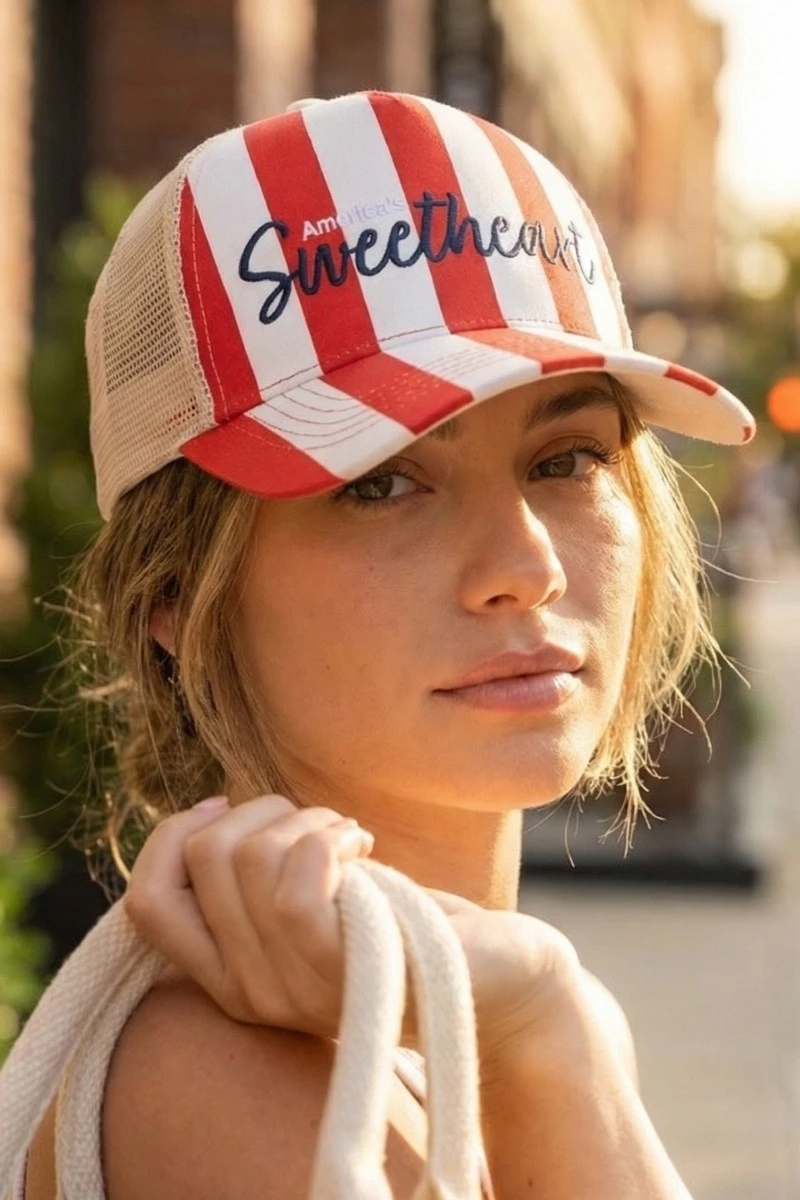 America'S Sweetheart Striped Cap