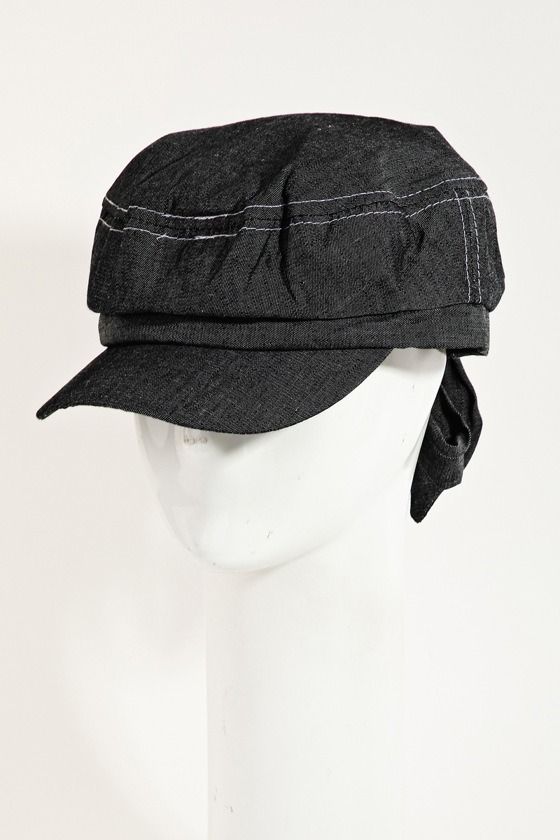 Pony Tail Denim Cabbie Hat