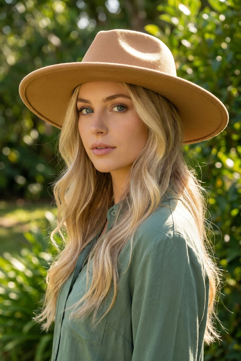 Structured Wide Brim Classic Fedora Hat