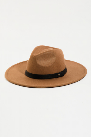 Leather Strap Fedora Hat