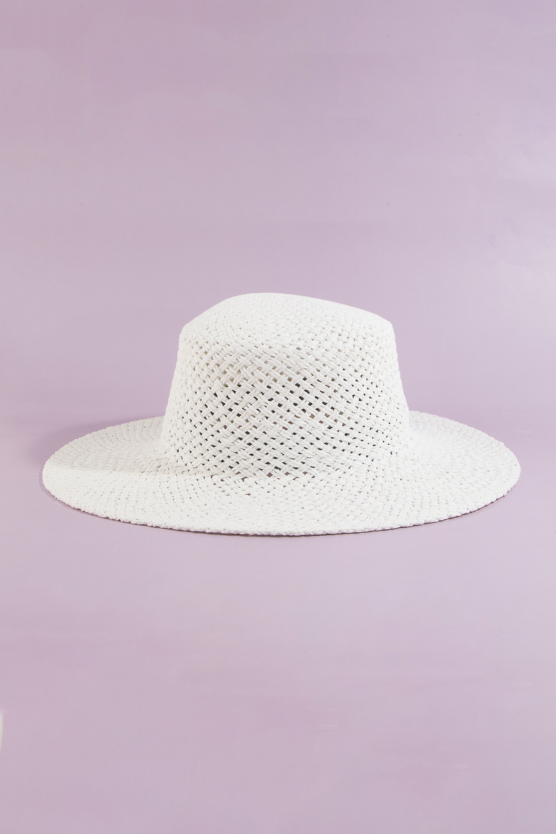 Open Weave Wide Brim Beach Straw Sun Hat