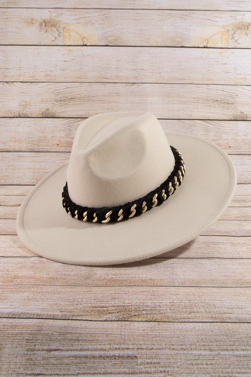 Chain Strap Fedora Fashion Hat