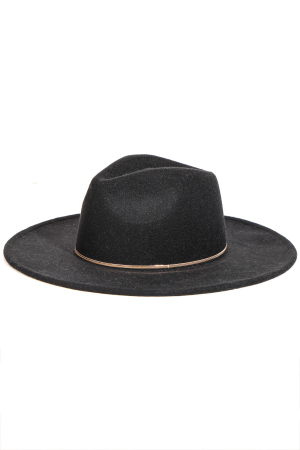 Flat Brim Herringbone Chain Fedora Fashion Hat
