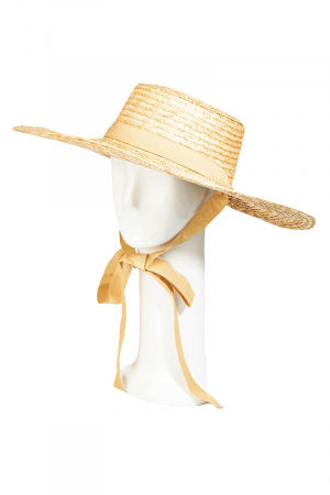 Straw Weave Ribbon Bow Chin Strap Sun Hat