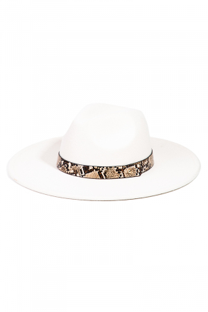 Animal Print Belt Fedora Hat