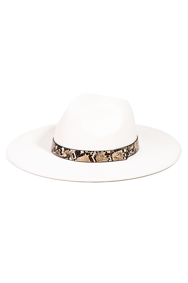 Animal Print Belt Fedora Hat
