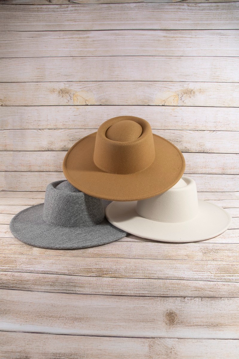 Flat Brim Pork Pie Fashion Hat