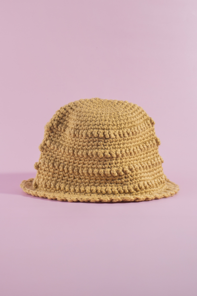 Bobble Stitch Crochet Cloche Bucket Hat