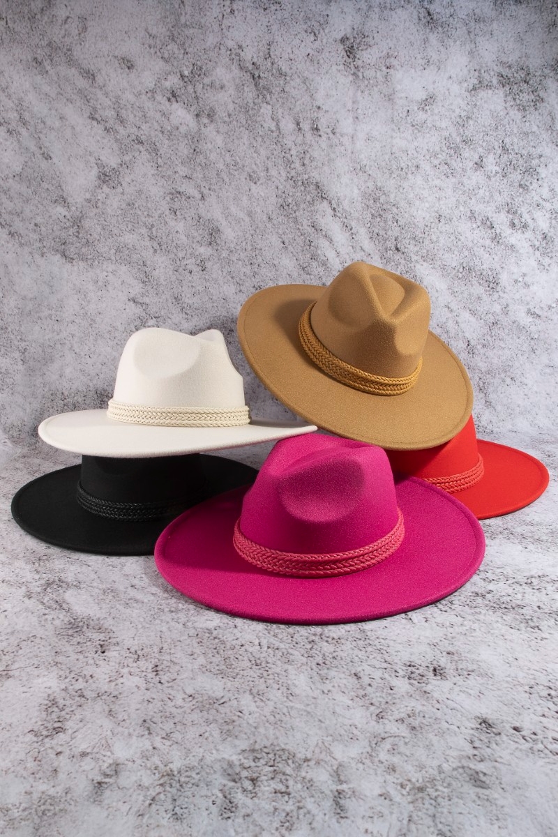 Intricate Braided Band Fedora Hat