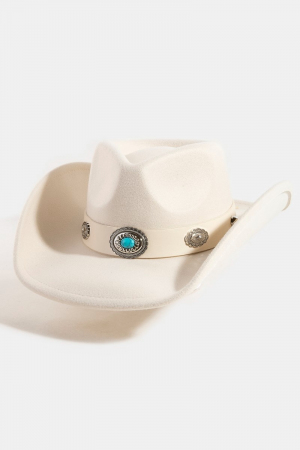 Western Turquoise Concho Strap Cowboy Hat