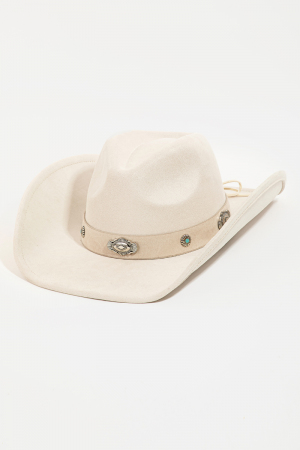 Western Disc Ribbon Bow Strap Cowboy Hat