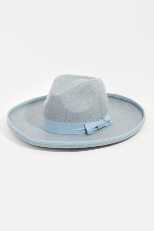 Ribbon Bow Strap Fashion Fedora Hat