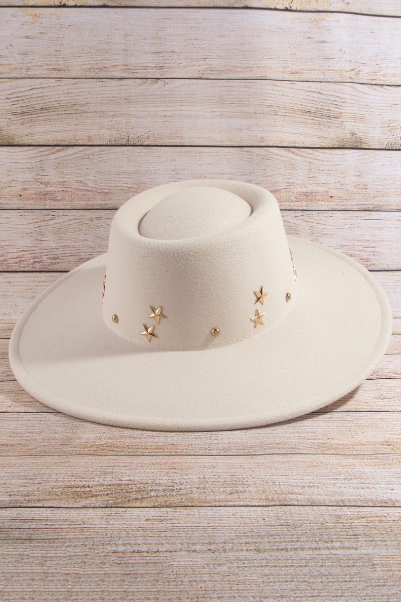 Star Studded Detail Fedora Hat