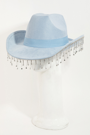Rhinestone Fringe Western Hat