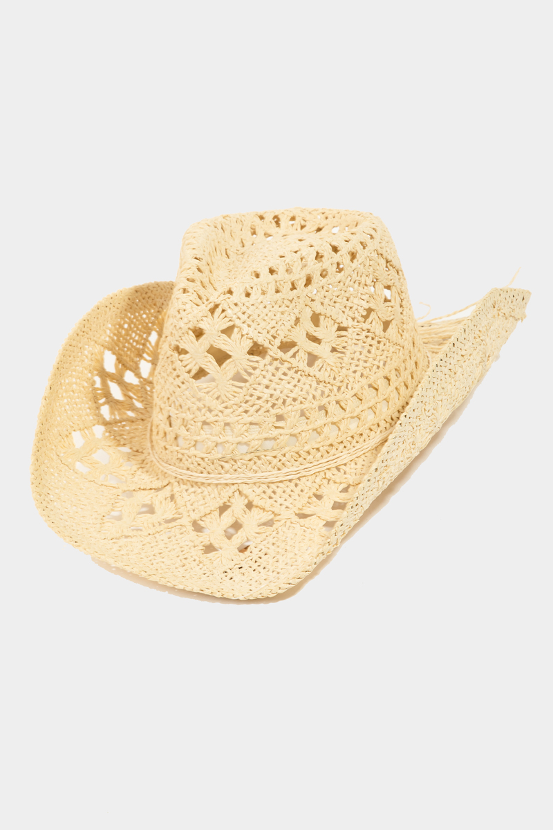 Western Straw Braided Cowboy Sun Hat