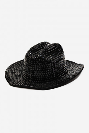 Rhinestone Bead Studded Fedora Hat