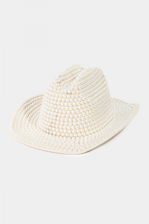 Pearl Beaded Cowboy Hat