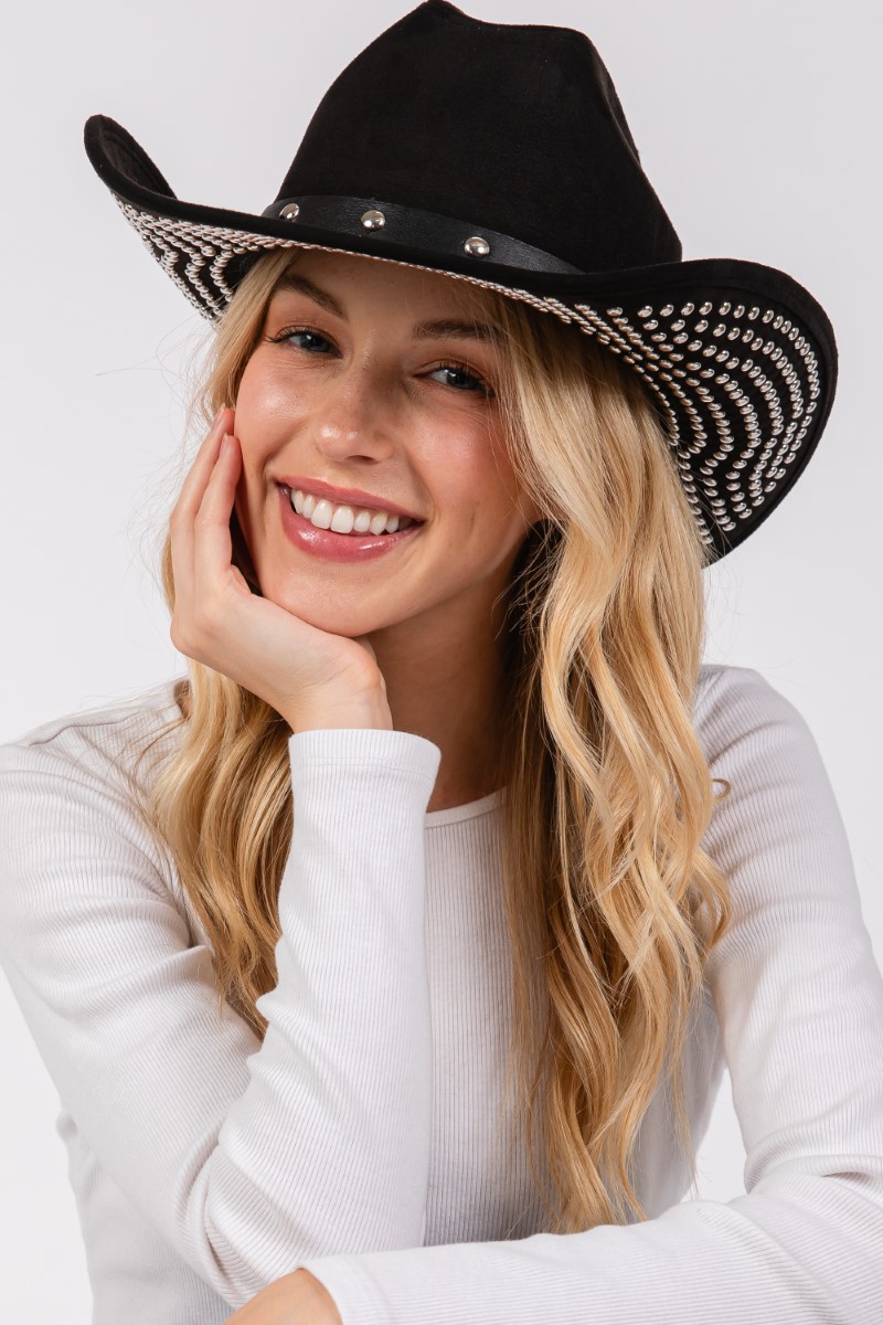 Studded Brim Cowboy Hat