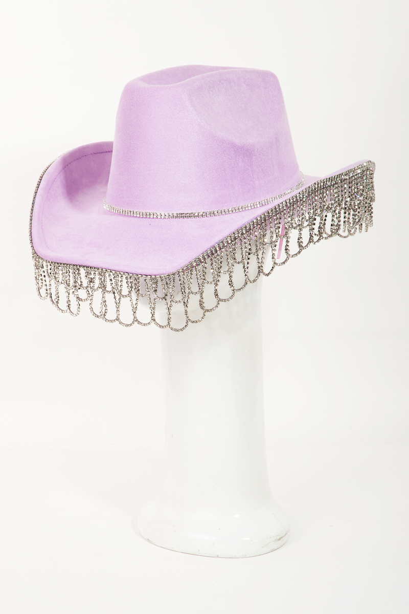 Intricate Rhinestone Curtain Fringe Cowboy Hat