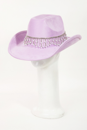 Rhinestone And Pearly Fringe Band Western Cowboy Hat
