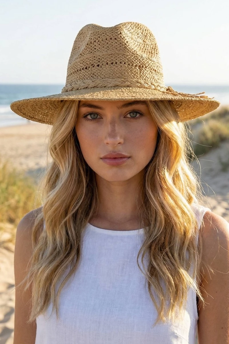 Braided Rope Band Straw Hat