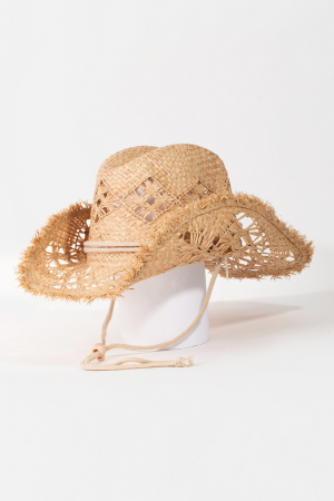 Western Straw Fringe Cowboy Hat