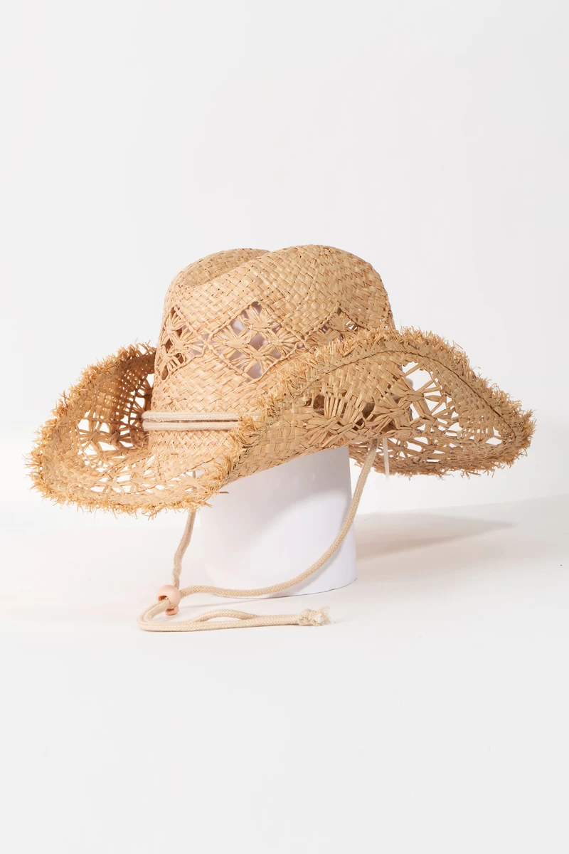 Western Straw Fringe Cowboy Hat