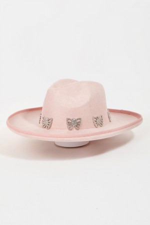 Pave Butterflies Fedora Hat