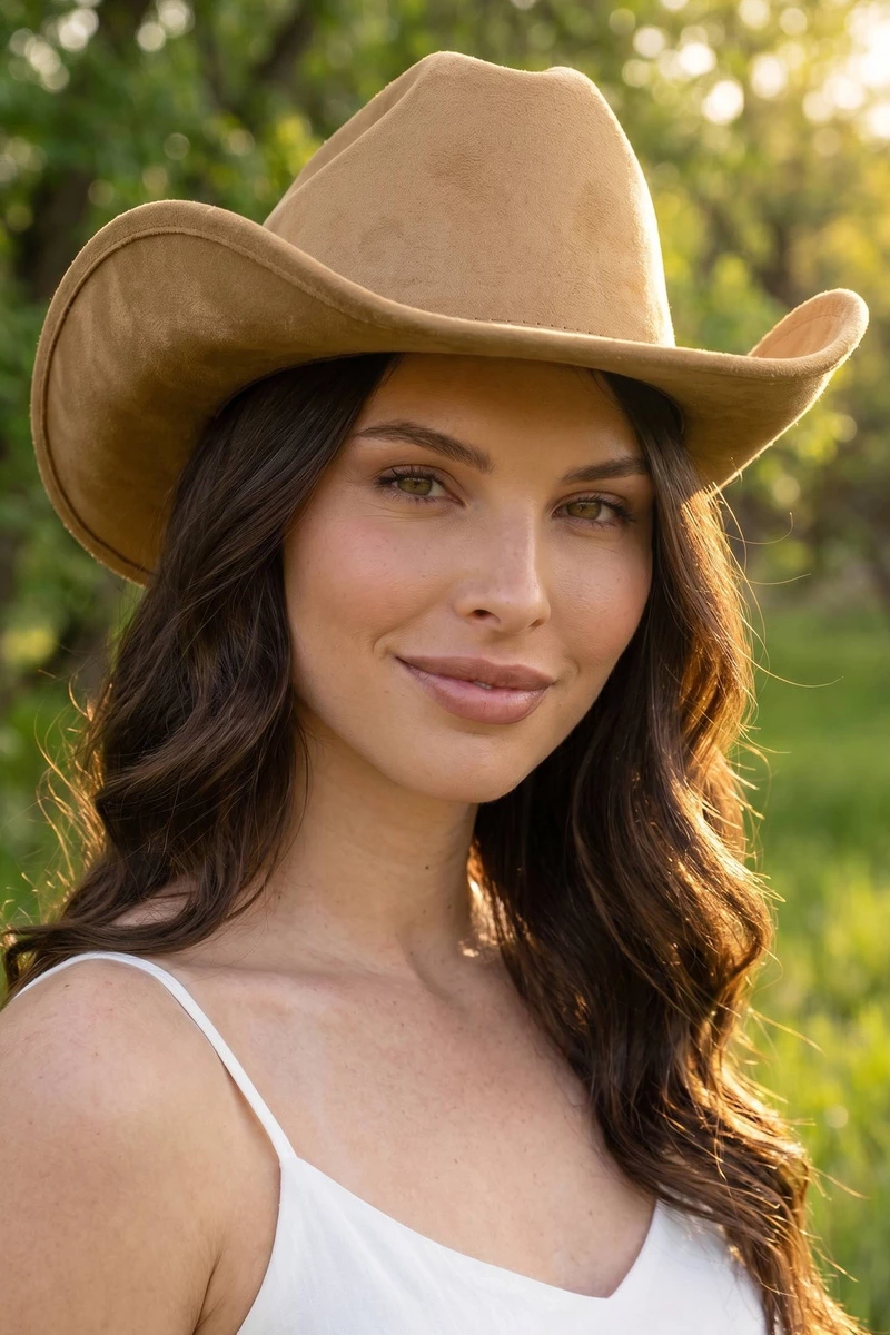 Faux Suede Western Cowboy Hat