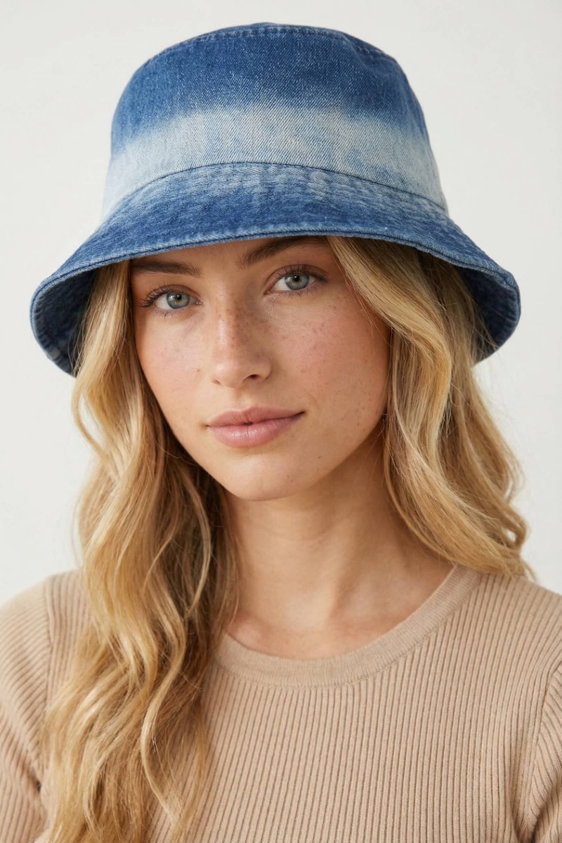 Two Tone Denim Bucket Hat