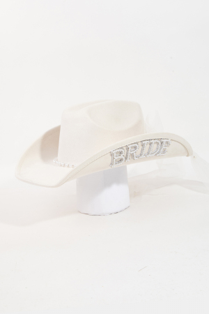 Bride Veil Cowboy Hat