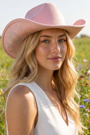 Vegan Suede Cowboy Hat With Shaped Brim