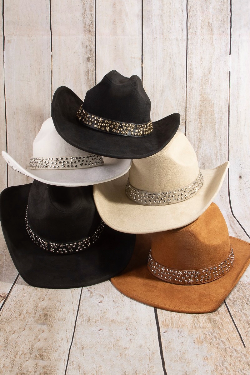 Embroidered Star Studded Cowboy Hat