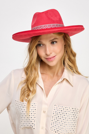 Boho Band Beveled Western Fedora Hat